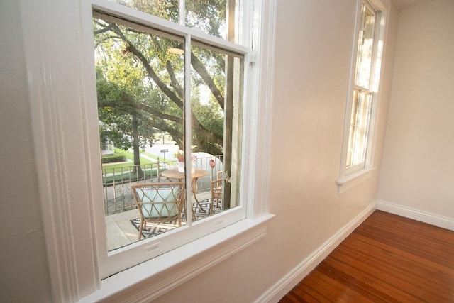 interior details featuring hardwood / wood-style flooring