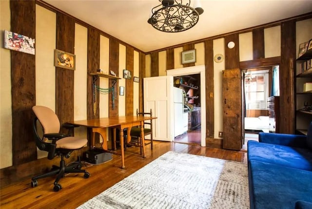 sitting room with dark hardwood / wood-style flooring