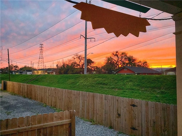 view of yard with fence