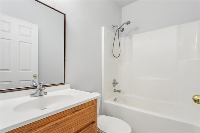 full bathroom featuring vanity, toilet, and shower / bath combination