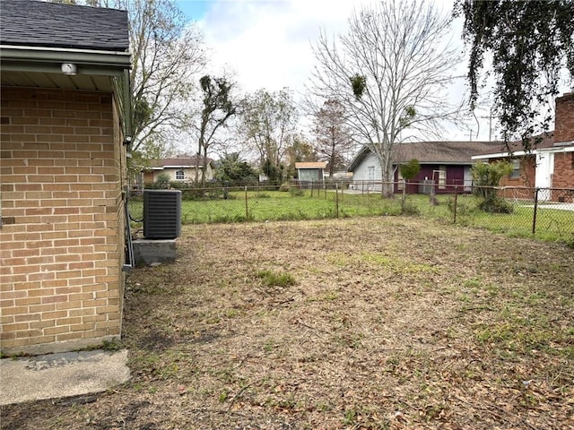 view of yard featuring cooling unit