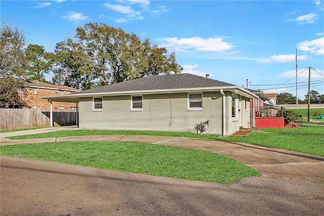 exterior space with a lawn