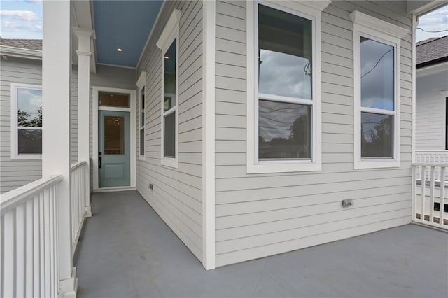 exterior space with covered porch