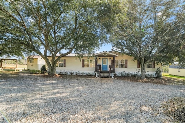 view of single story home