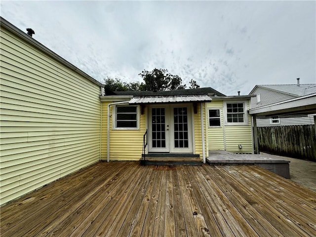 deck featuring french doors