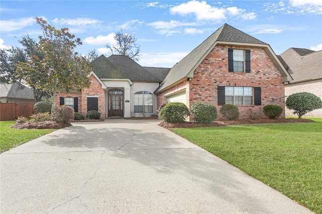 front of property featuring a garage and a front lawn