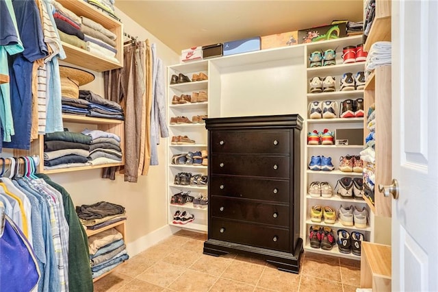 view of walk in closet