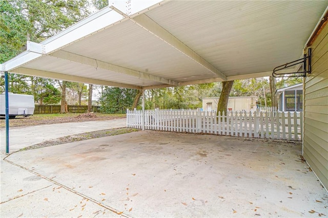 view of patio with a carport