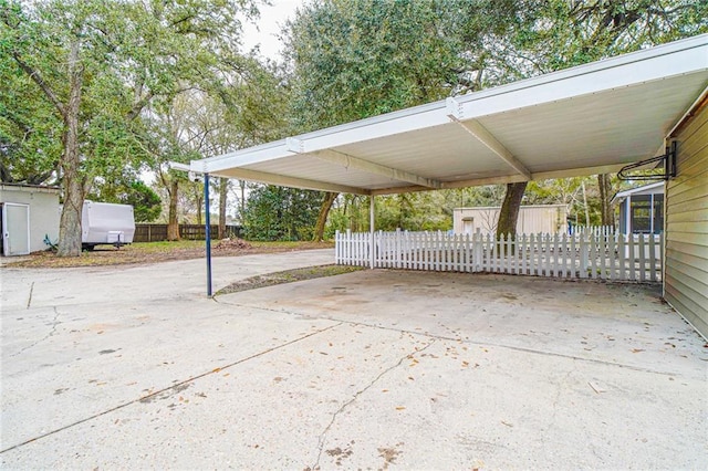 view of patio featuring a carport