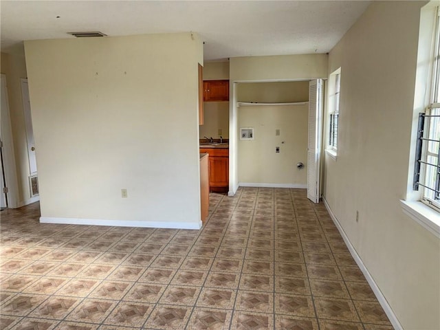 interior space featuring sink