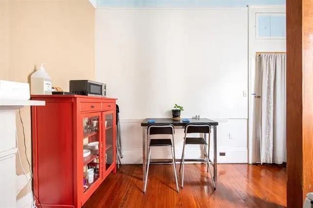 interior space featuring dark wood-type flooring