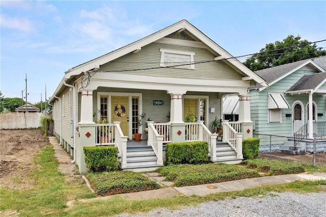 bungalow-style home with a porch