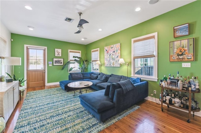 living room featuring hardwood / wood-style flooring