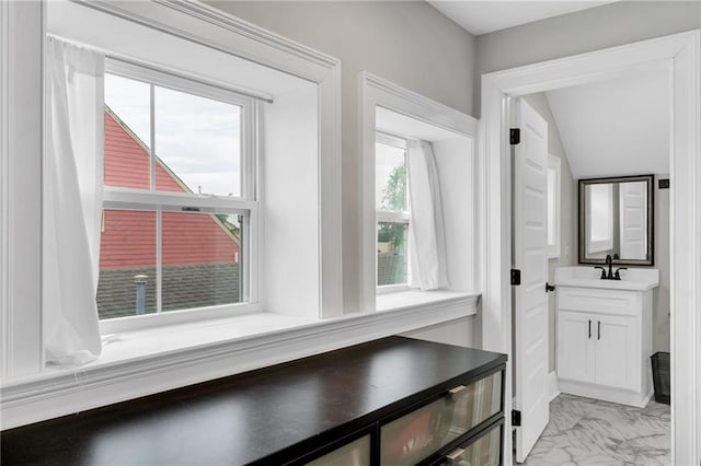1508 N Roman St, New Orleans, LA 70116 - interior space with marble finish floor and vanity