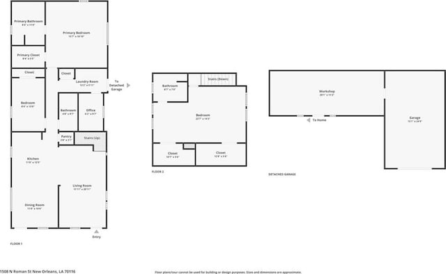 1508 N Roman St, New Orleans, LA 70116 - floor plan