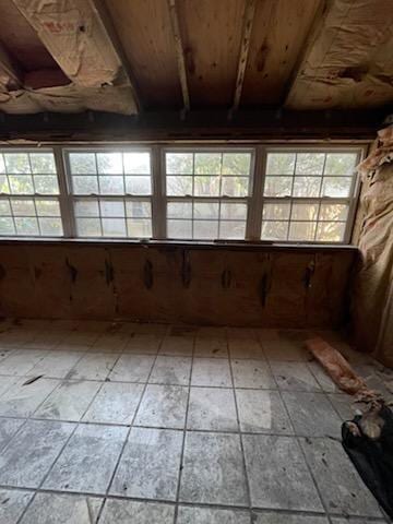 spare room featuring wood ceiling