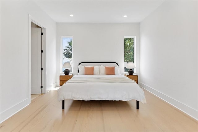 bedroom featuring light hardwood / wood-style flooring