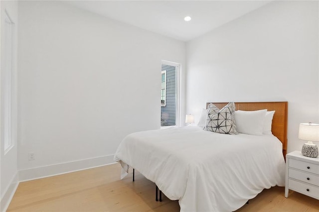 bedroom featuring light hardwood / wood-style flooring