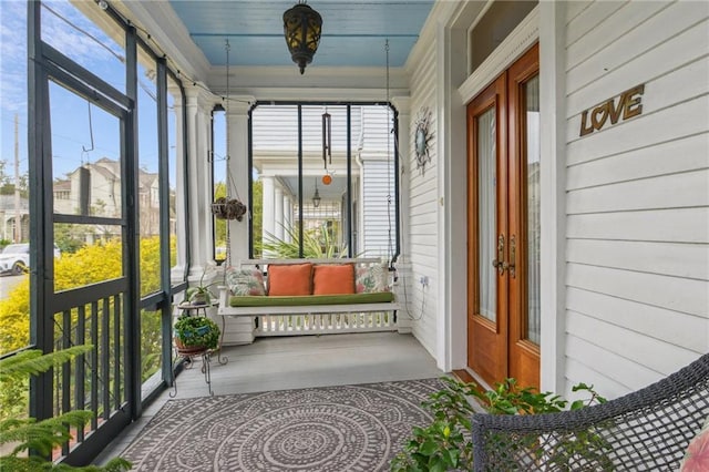 view of sunroom