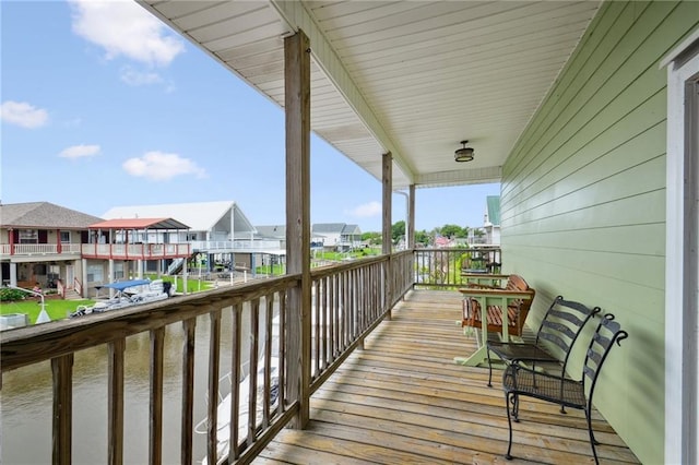 balcony with a water view