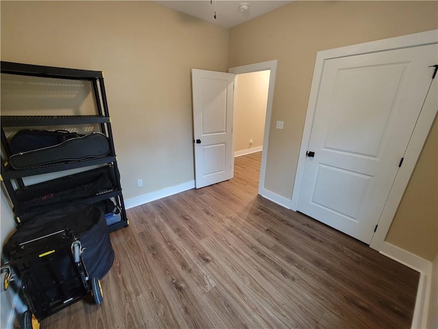 bedroom featuring hardwood / wood-style floors