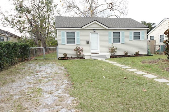 bungalow with a front yard