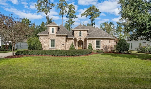 french country home with a front yard