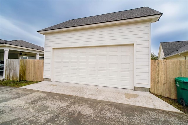 view of garage