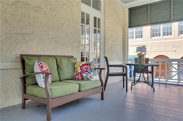 balcony with french doors