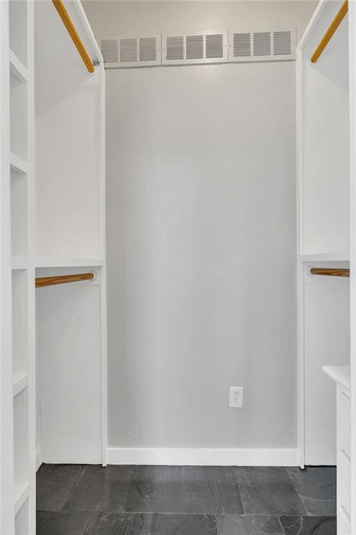 spacious closet with visible vents