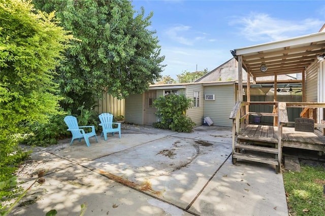 view of patio / terrace with a wooden deck