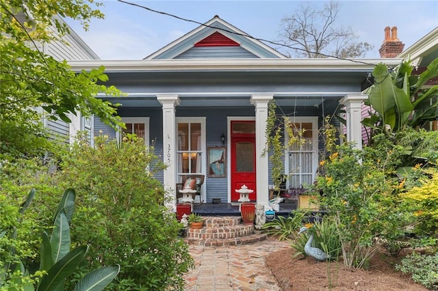 property entrance with a porch