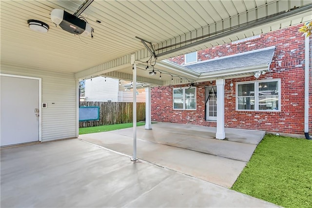 view of patio featuring ceiling fan