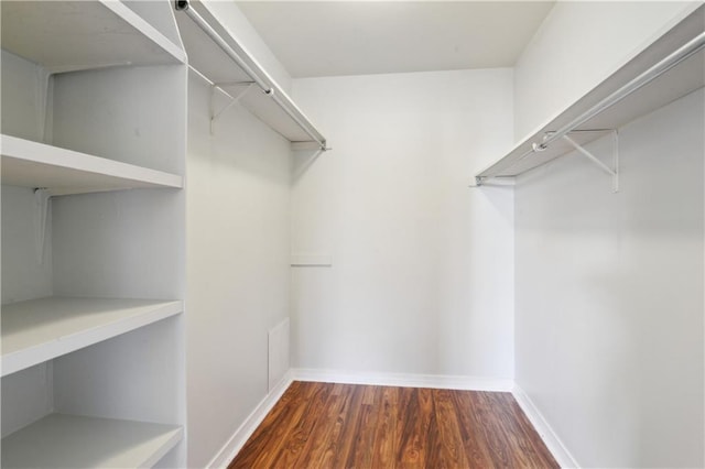 spacious closet with hardwood / wood-style floors