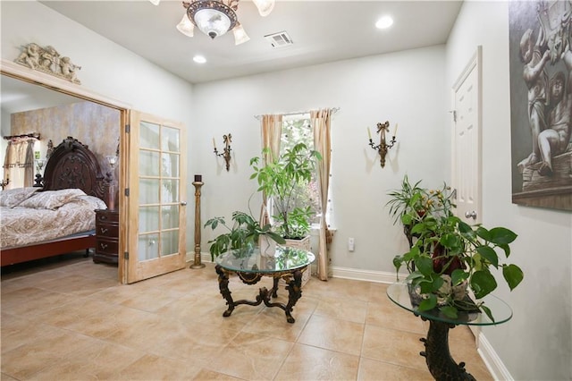 interior space with french doors