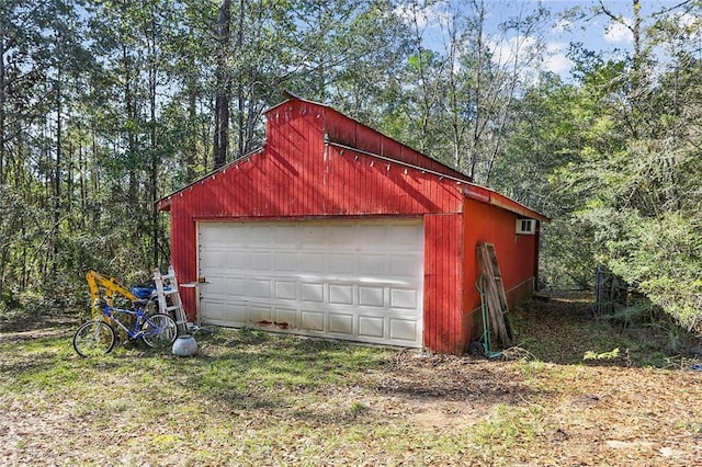 view of garage