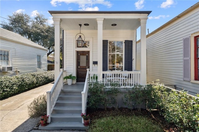 property entrance with cooling unit