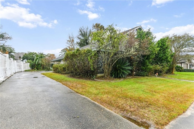 exterior space with a front yard