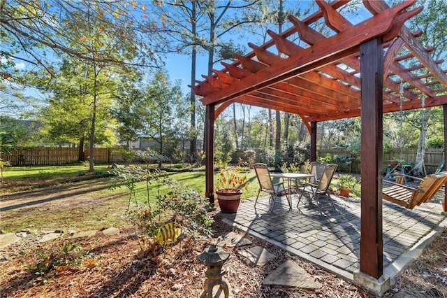 view of patio with a pergola