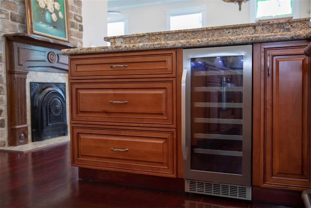 details featuring wine cooler