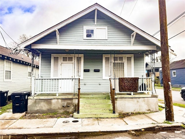 bungalow featuring a porch