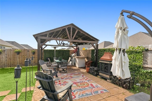 view of patio with a gazebo