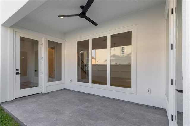 view of patio / terrace featuring ceiling fan