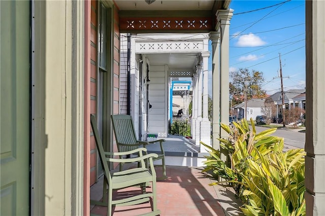 exterior space featuring covered porch