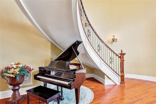 misc room with light hardwood / wood-style floors