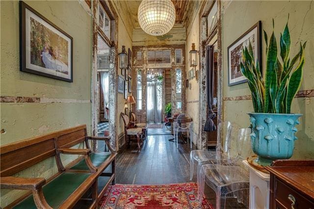 corridor featuring hardwood / wood-style flooring