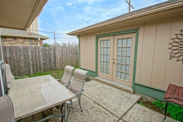 view of patio / terrace with french doors