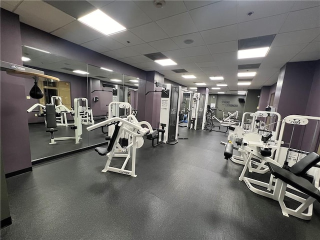 1205 St Charles Ave Unit 1101, New Orleans, LA 70130 - workout area with a paneled ceiling