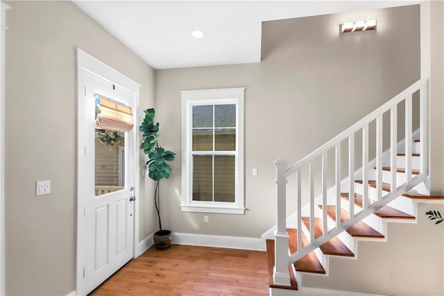 foyer featuring light hardwood / wood-style flooring