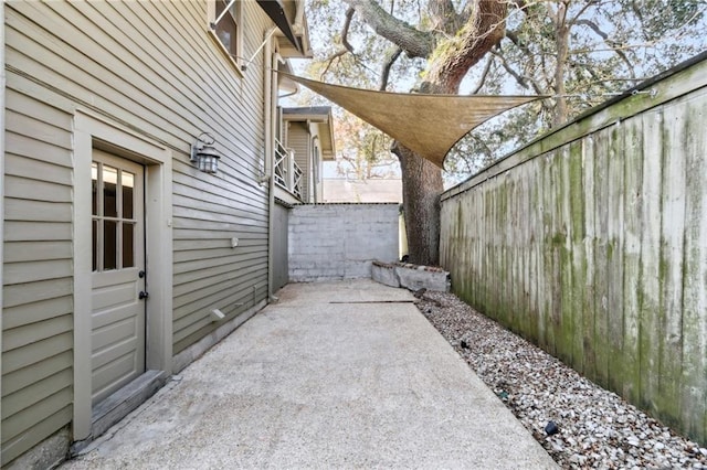 view of home's exterior with a patio area